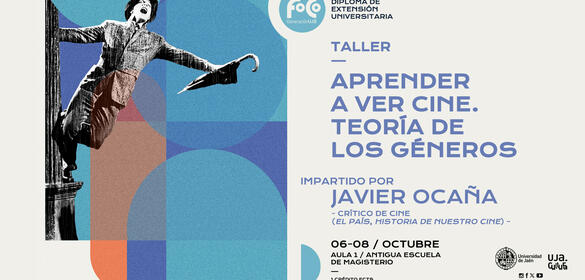 Cartel del Taller Aprender a ver Cine. Teoría de los géneros impartido por Javier Ocaña