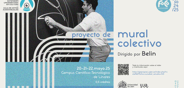 Cartel  Taller FoCo: proyecto de mural colectivo universitario, dirigido por Belin