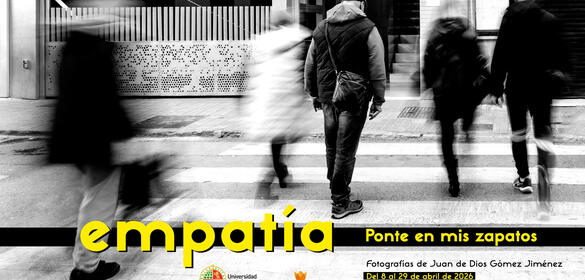 Cartel Exposición "Empatía. Ponte en mis zapatos". Fotografías de Juan de Dios Gómez Jiménez