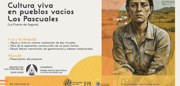 Cartel Cultura viva en los pueblos vacíos - Creación de murales y pozo escultórico