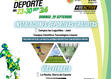 Cartel Instalaciones Deportivas universitarias gratuitas.