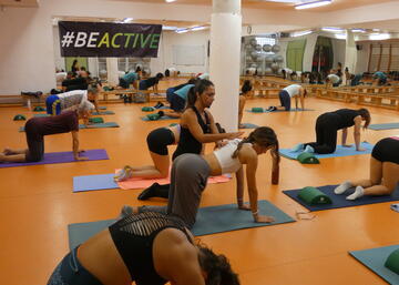 Imagen de una sesión de pilates