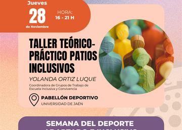 Imagen del cartel del Taller Patios Inclusivos
