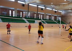 Jugadoras de vóley durante un partido