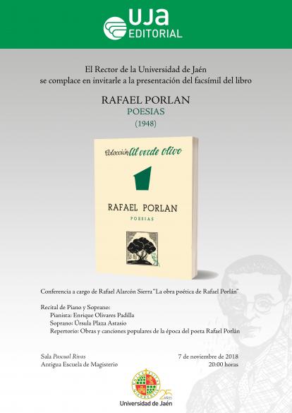 Presentación del libro. "Rafael Porlán. Poesías 1948"