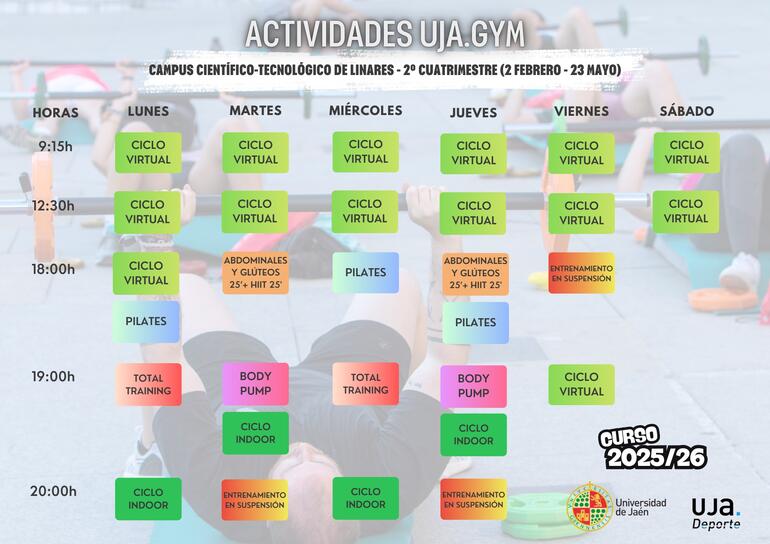 Actividades UJA.Gym - Turno 2 Campus de Linares