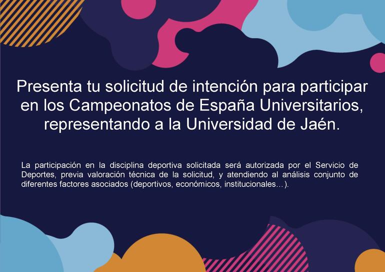 Enlace web Solicitud para representar a la UJA en los Campeonatos de España Universitarios