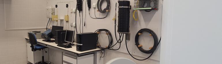 Zona de trabajo de fibra óptica