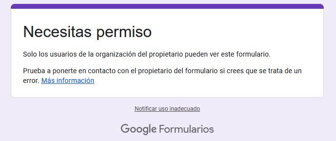 Mensaje de error formulario de documentación