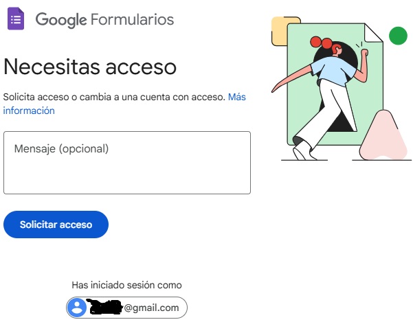Mensaje de Google formularios