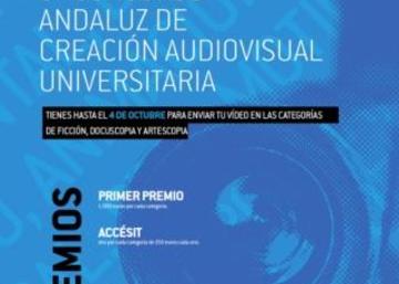 Cartel "SUROSCOPIA. III CONCURSO ANDALUZ DE CREACIÓN AUDIOVISUAL UNIVERSITARIA"