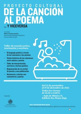 Cartel del proyecto cultural "De la canción al poema..."