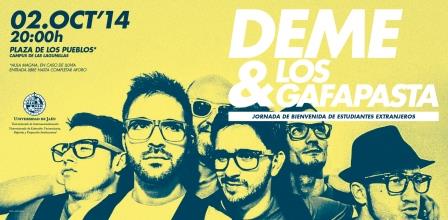 Cartel concierto "Deme & Los gafapasta"