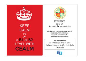 Información sobre lxámenes de acreditación de nivel B2 en Inglés o Francés, Conv