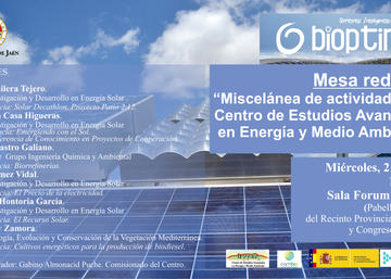 Cartel de la mesa redonda de la UJA en Bióptima 2014