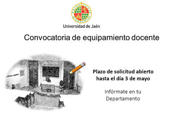 Cartel de la convocatoria de Equipamiento Docente.