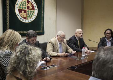 Momento de la lectura del comunicado. Foto: Pilar Vega Serrano