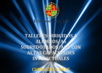 Talleres para estudiantes con sobredotados y/o altas capacidades