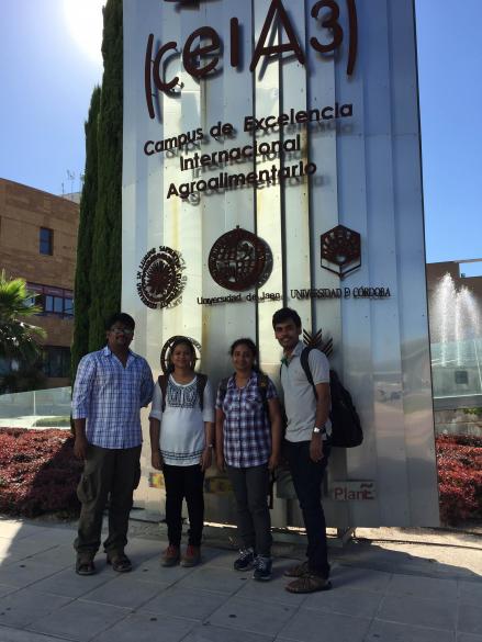 Mr. Vivek Narisetty, Ms. Anju Alphonsa Jose, Dr. Sindhu Ramakrishnan y Mr. Aravind Madhavan en la UJA