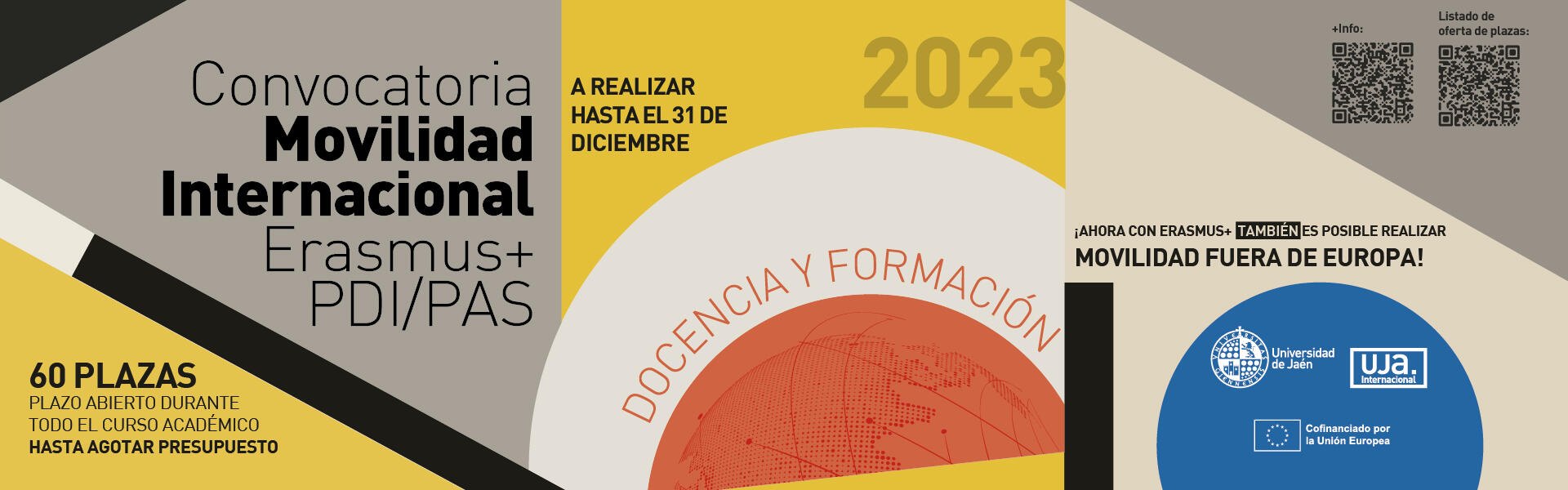 Convocatoria movilidad Erasmus+ PDI PAS 2022-2023
