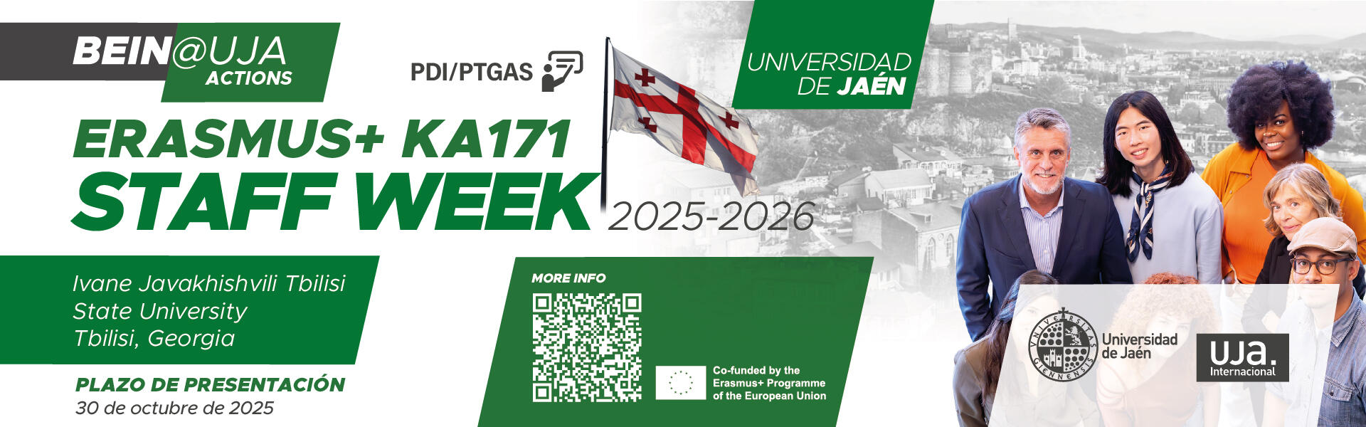 Abierto el plazo de solicitud para la movilidad PDI PTGAS Erasmus+KA171 Staff Week en Georgia
