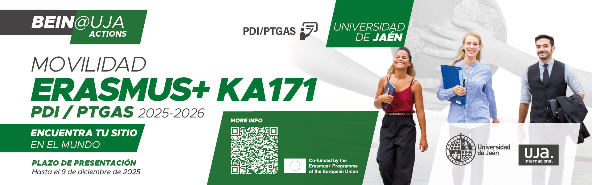 Convocatoria Movilidad PDI y PTGAS Erasmus+ KA171 2025/2026 