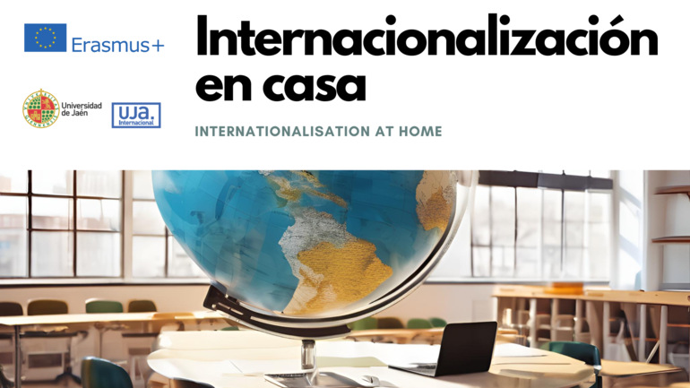 "Internationalization at home" and a an Earth globe an a table