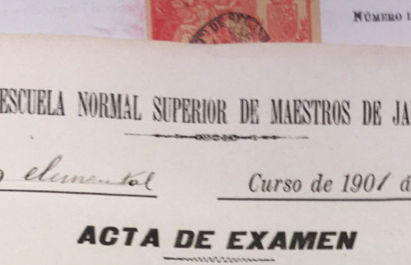 Escuela Normal de Maestros. Acta de examen