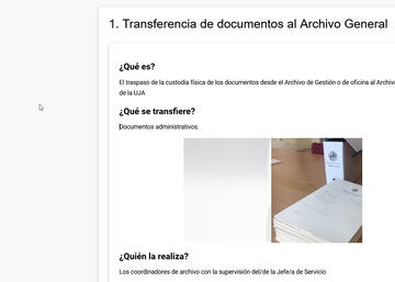 Transferencia de documentos al Archivo General