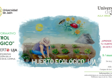 Cartel informativo sobre Ecohuerto UJA. Control biológico