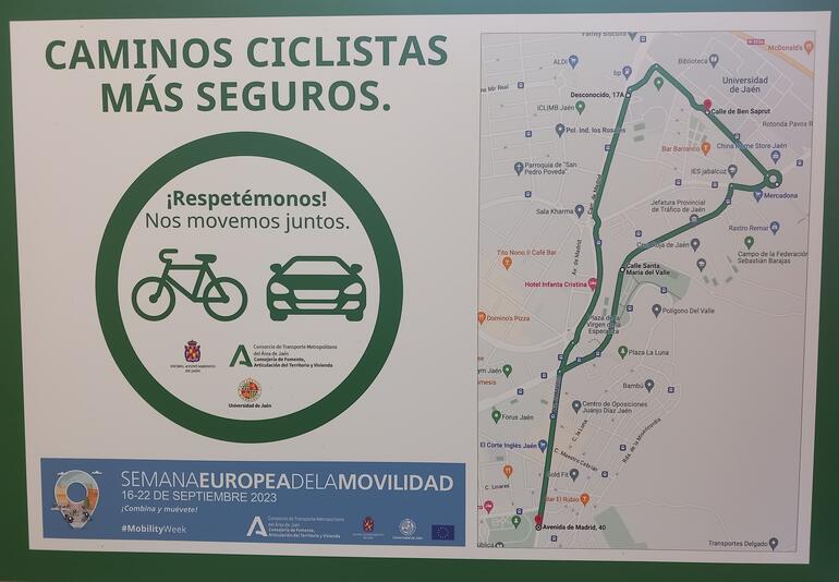 foto cartel caminos ciclistas UJA