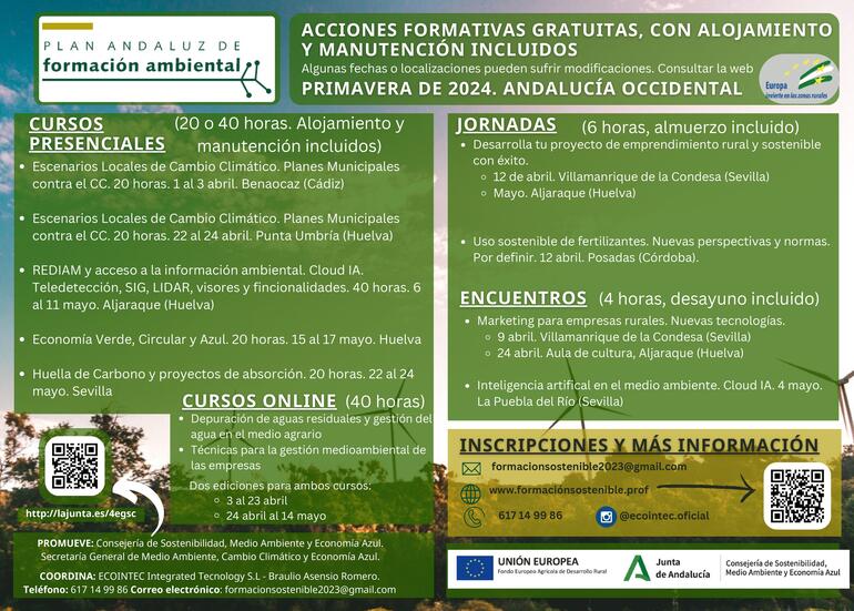 CALENDARIO PLAN ANDALUZ DE FORMACIÓN AMBIENTAL (PAFA)