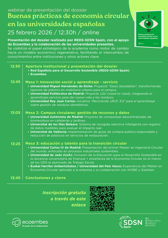 Programa Webinar Presentación Buenas Prácticas en Economía Circular en Universidades