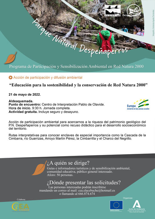 Cartel informativo visita parque natural Despeñaperros