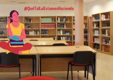 Sala de la biblioteca con el titular que tal lo estamos haciendo