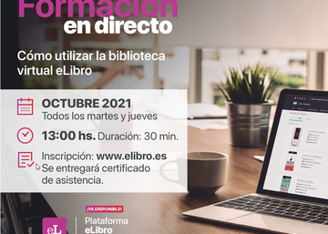 información de la formación de Elibro y un portatil