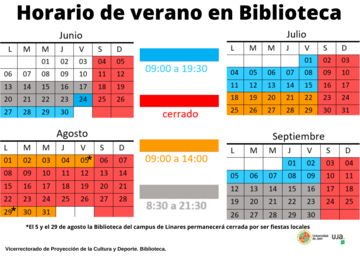 Calendario verano