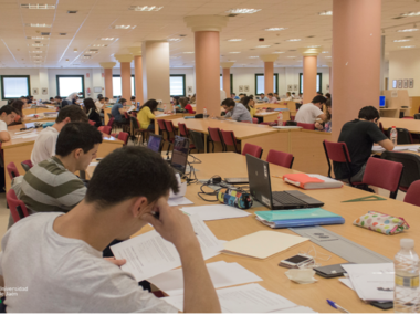 alumnos de la Universidad de Jaén estudiando en la Biblioteca