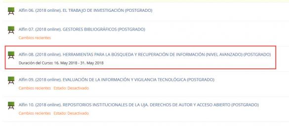 matricula Alfin08 (Postgrado. 2018. online)