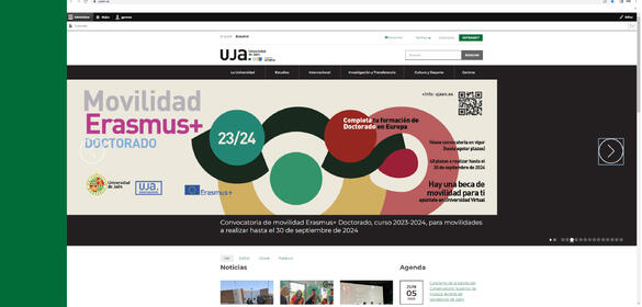 Página Web principal de la UJA