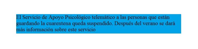 cierre del servicio de psicoapoyo