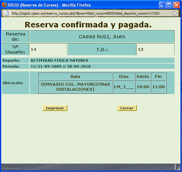 Proceso de reserva electrónica universitarios paso 6