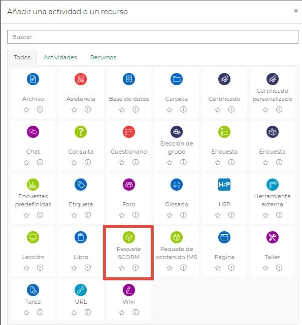 crear en PLATEA actividad Módulo SCORM