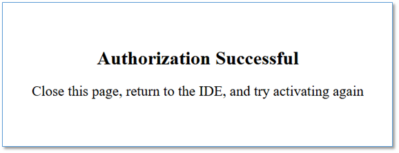 Authorization successful