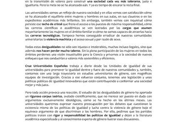 MANIFIESTO CRUE 8-M 2019