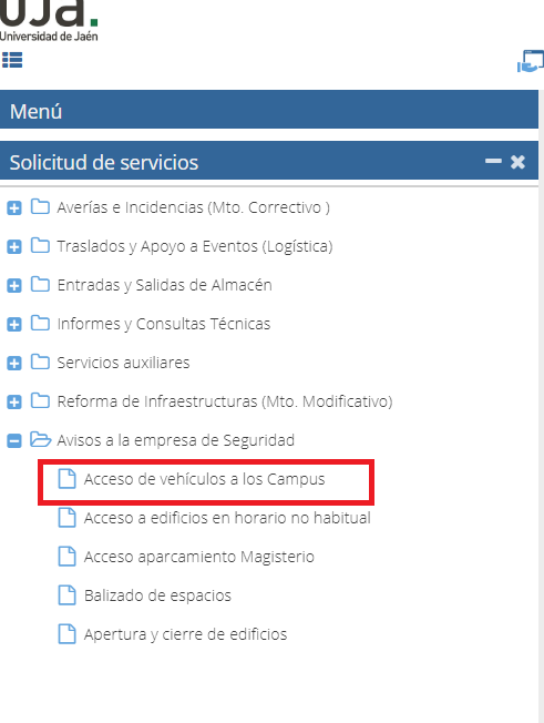 Solicitud de acceso de vehículos y reserva de aparcamiento para tribunales