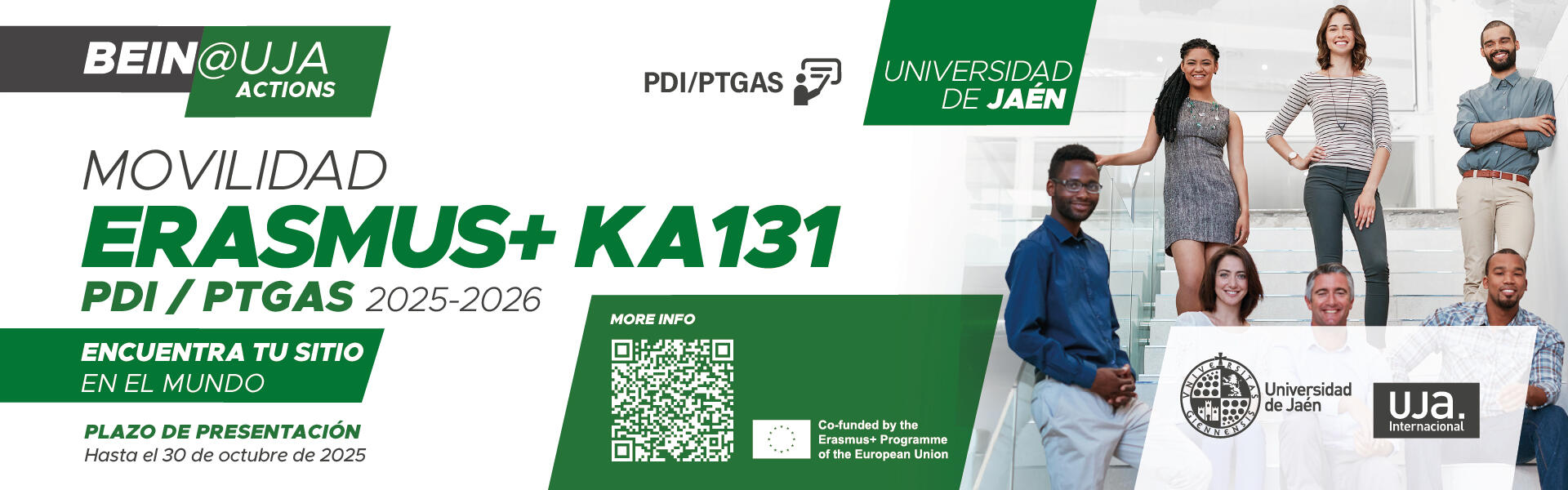 Convocatoria de Movilidad PDI y PTGAS Erasmus+ KA131 2025-2026
