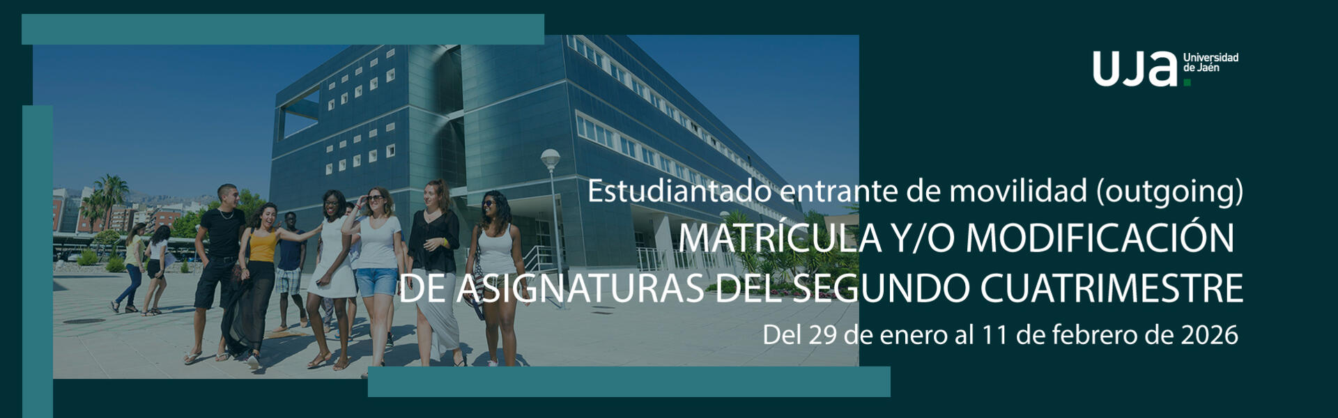 Matrícula y/o modificación de asignaturas del segundo cuatrimestre para estudiantes entrantes de movilidad
