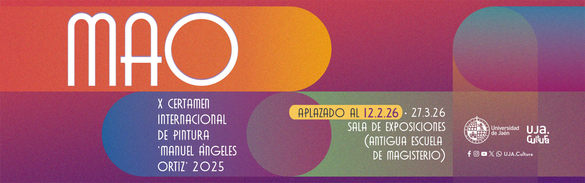Banner exposición X Certamen Internacional de Pintura Manuel Ángeles Ortiz–2025 de la UJA