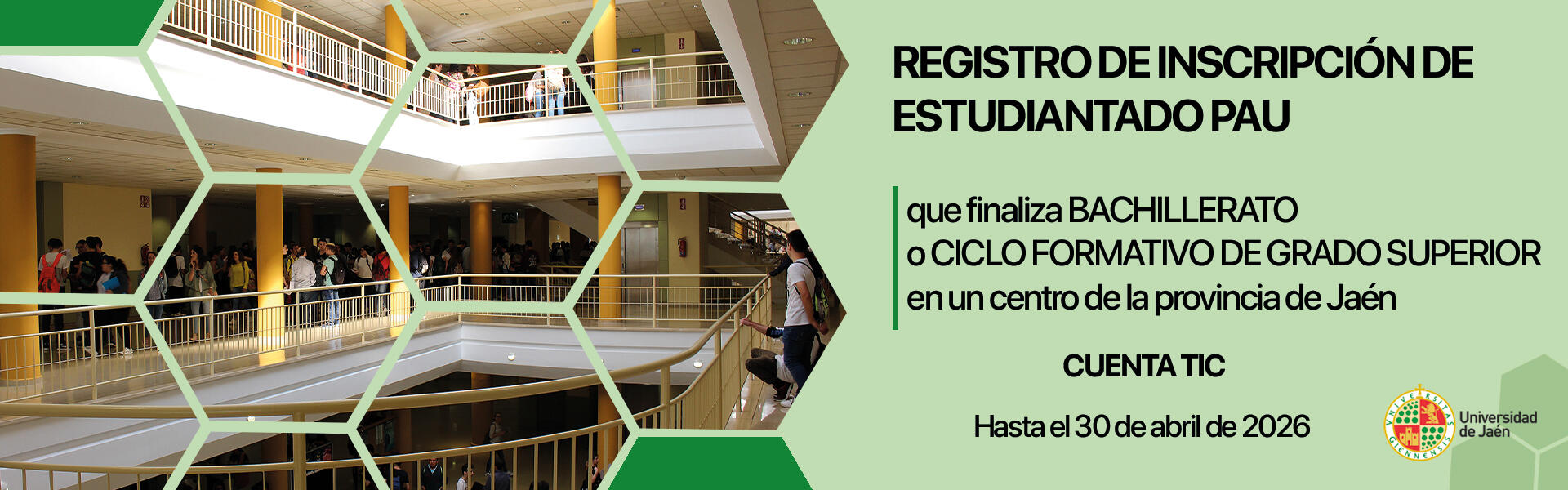 Banner inscripción de estudiantado PAU